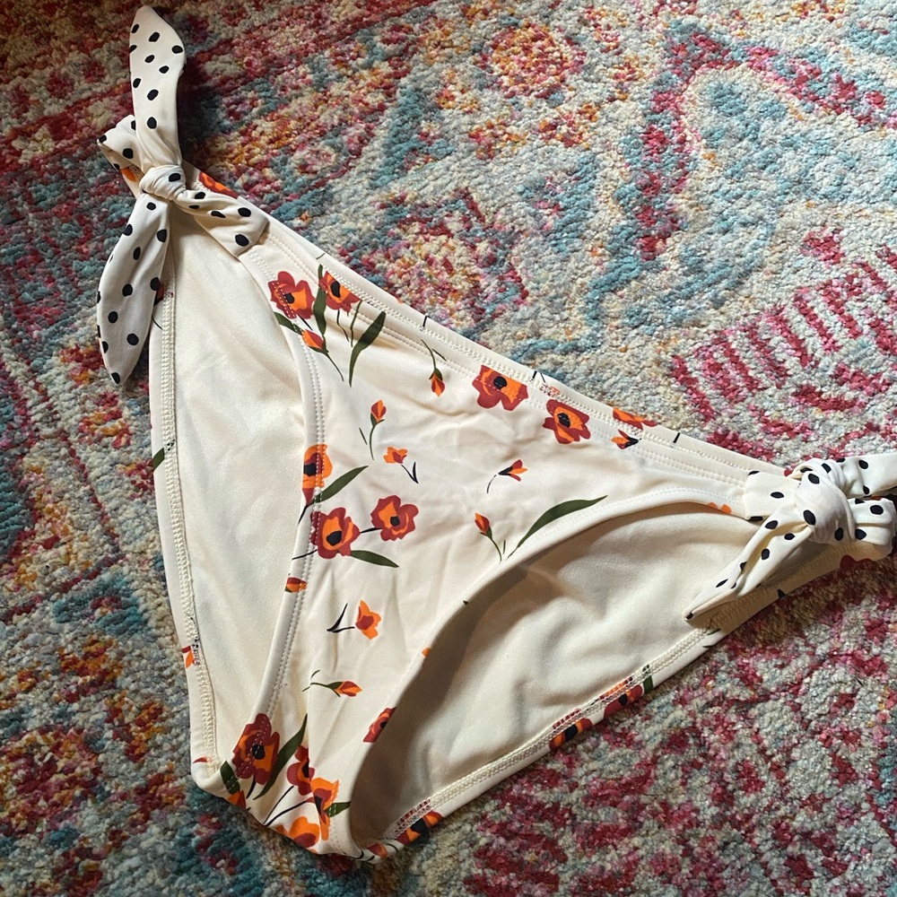 Never worn low rise beige bikini bottoms